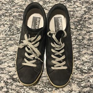 Golden Goose Leather Colorblock Pattern Sneakers.